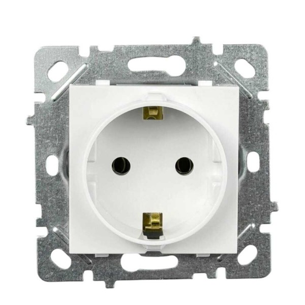 Розетка Nilson Selene белая 1-я с заземлением без рамки ( 23110417 )