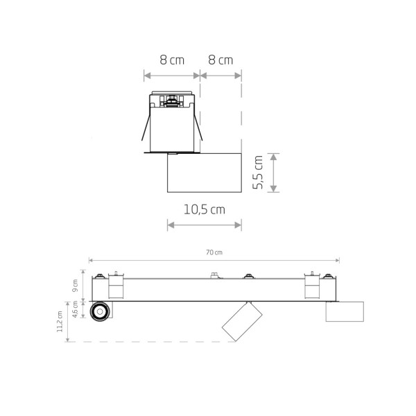 Світильник поворотний, спот Nowodvorski 10466 Mono Deep III GU10 3x10W IP20 білий - фото №1