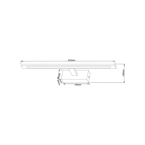 Светильник подсветка для зеркала Zuma Line W89443-20W-BK Alter LED 1x20W 4000K 2400Lm IP44 черный (5905316636378) - фото №1