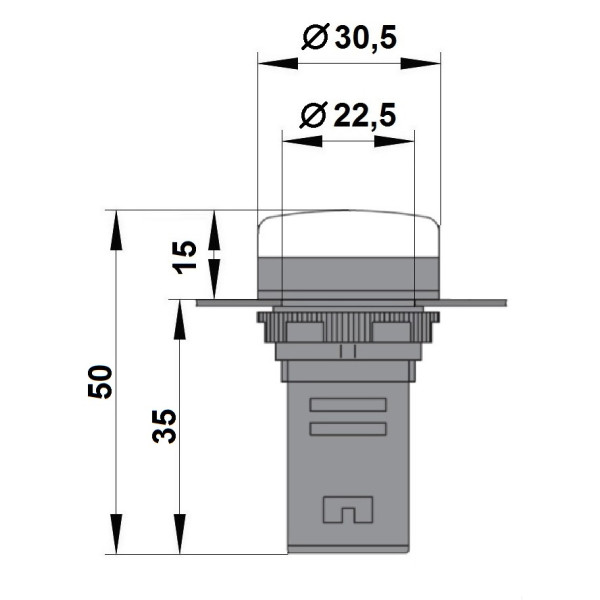 Зеленый LED индикатор Schrack BZ501213B 24В AC/DC - фото №1