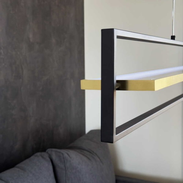 Світильник LED smart PRADA-P+пульт 90W 3000-5000K IP20 прямокутник чорно-золотий Violux ( 220745 ) - фото №4