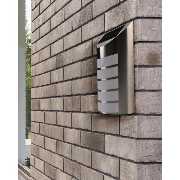 Вуличний світильник на сонячній батареї Goldlux 315557 Saffo LED 6000K IP44 сріблястий - фото №1