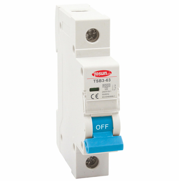 Модульный автоматический выключатель TOSUNlux TSB3-63 1P 16А C 6кА (6940151023708)