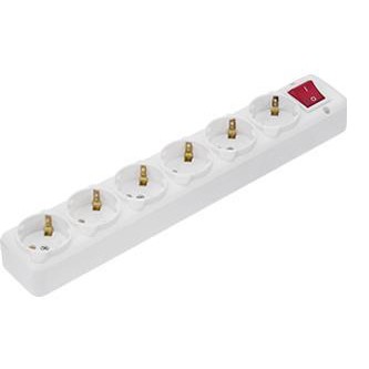 Колодка 6 гнізд NE-AD 3020-KA з з/к та кнопкою