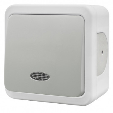 Накладний 1-кл вимикач NE-AD MULTIMA 92-51-01-I з led-підсвіткою білий