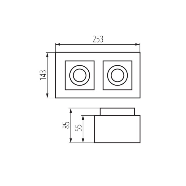 Точечный светильник Kanlux 26833 Stobi GU10 2x10W IP20 белый - фото №2