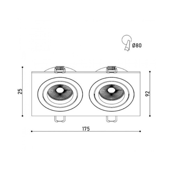 Точечный светильник Kloodi KD-BASE SQ92x175 GU10 2x10W IP20 Bl - фото №1