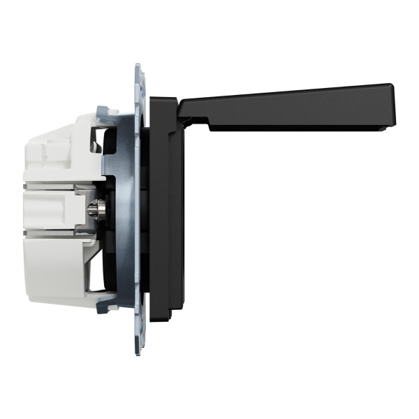 Механізм розетки SCHUKO з кришкою Merten System M, MEG2311-0403 (матовий чорний) - фото №2