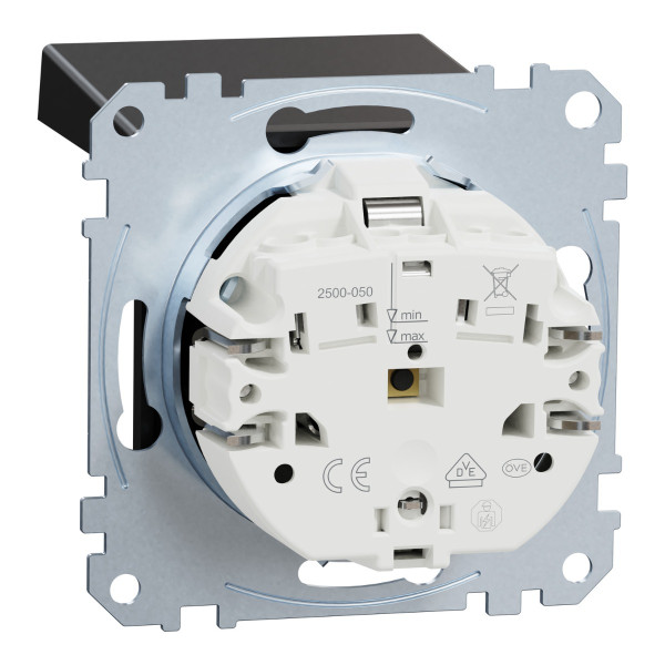 Механізм розетки SCHUKO з кришкою Merten System M, MEG2311-0403 (матовий чорний) - фото №3