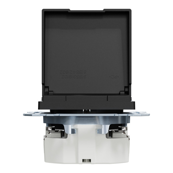 Механізм розетки SCHUKO з кришкою Merten System M, MEG2311-0403 (матовий чорний) - фото №4