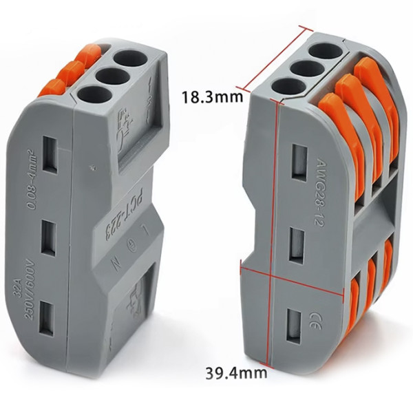 Проходная клемма TOSUNlux PCT-223 32А 400В (6931934202618) - фото №1