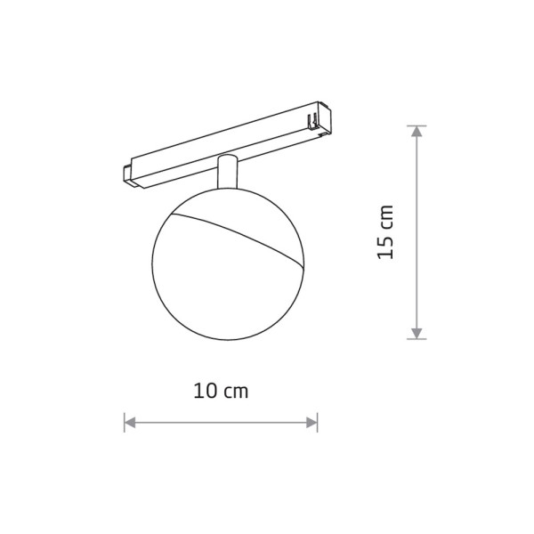 Магнітний трековий світильник Nowodvorski 10647 LVM Lid LED 1x8W 4000K 650Lm IP20 чорний - фото №1